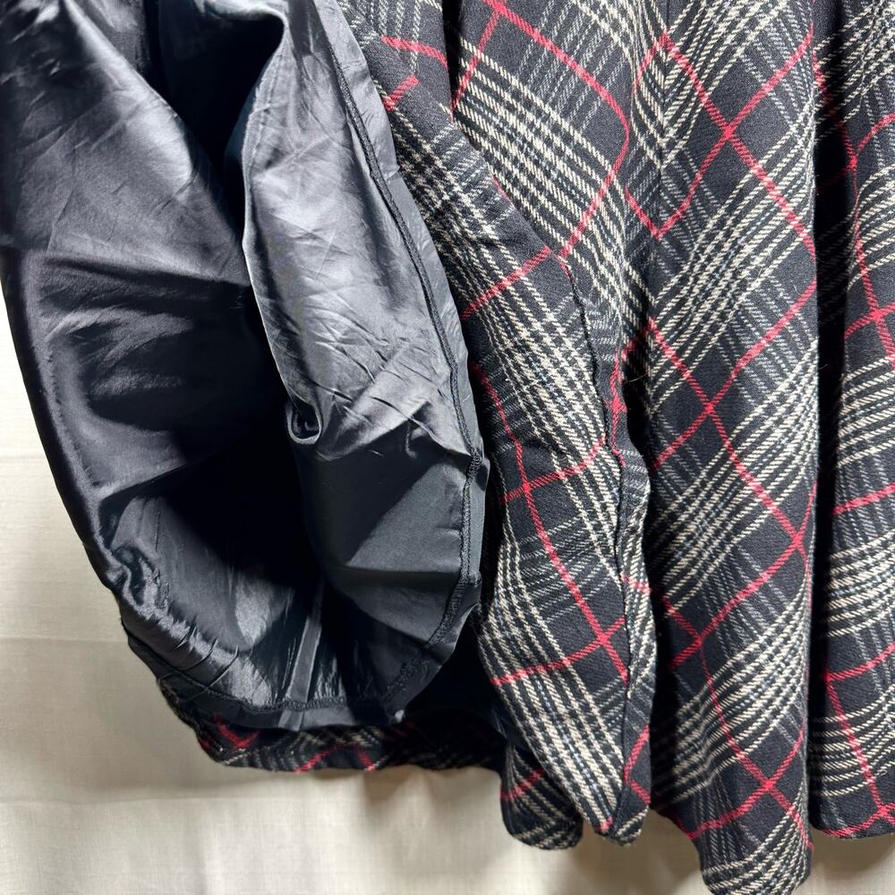 MONO B Plaid Skirt Womens L Wool Blend Classic Preppy Minimalist Winter Fall - Picture 8 of 11